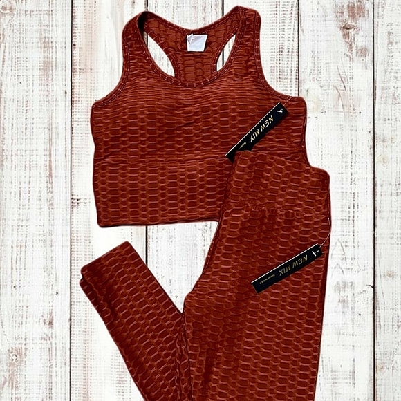 ❤️Brown Scrunch Legging & Sports Bra Set💎 - Picture 2 of 4